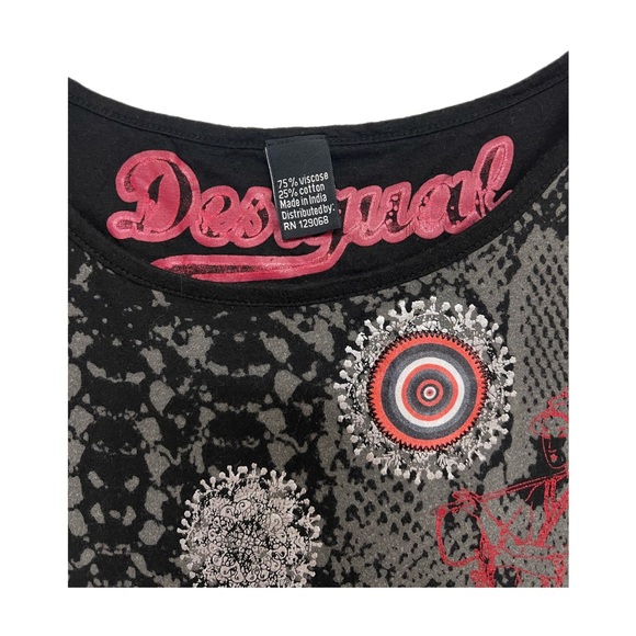 Desigual Long Sleeve Abstract Top Size L - Picture 6 of 13